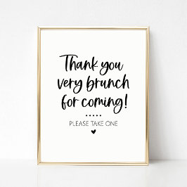 Poster Thank You for Coming Brunch Party Favor Sign