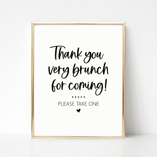 Poster Thank You for Coming Brunch Party Favor Sign (Criador carregado)