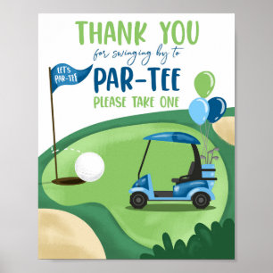 Poster Thank You Golf Par-Tee Boy Birthday Sign