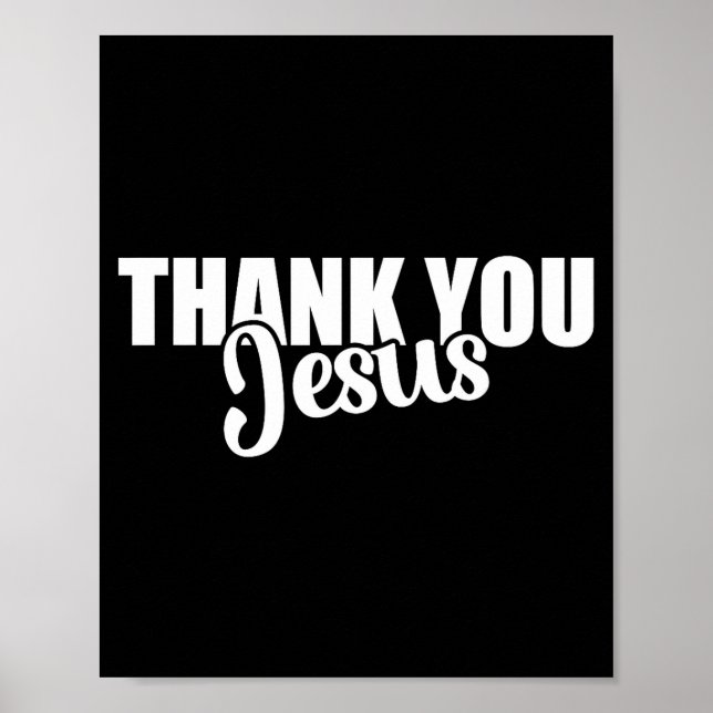 Poster Thank You Jesus Faith Based Christian Bible Gospel (Frente)