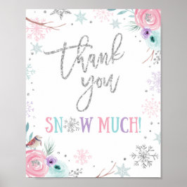 Poster Thank You Snow Much Winter Onederland Birthday