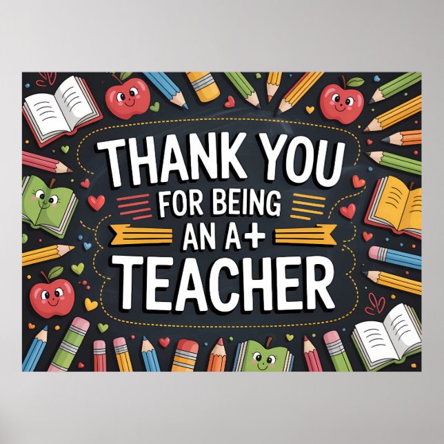Poster Thank you Teacher Appreciation  (Frente)