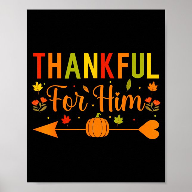 Poster Thankful For Him Couples Fall Matching Couple Than (Frente)