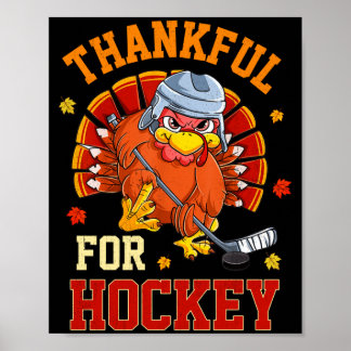 Poster Thankful for hockey thanksgiving turkey ice hockey
