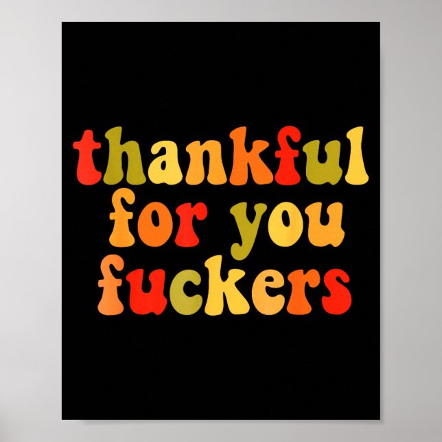 Poster Thankful For You Forers Thanksgiving Happy Turkey  (Frente)