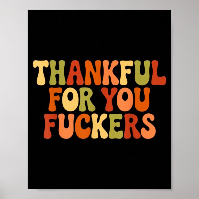 Poster Thankful For You Forers Thanksgiving Happy Turkey  (Frente)