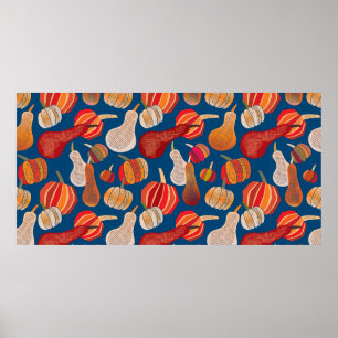 Poster Thanksgiving. Queda. ilustração com abóbora. 