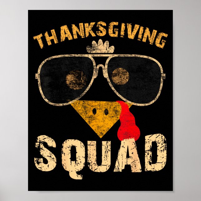 Poster Thanksgiving Squad Turkey Day Fall Matching Women  (Frente)