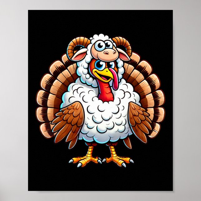 Poster Thanksgiving Turkey In Sheep Disguise Funny Holida (Frente)