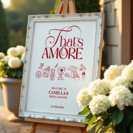 Poster That’s Amore Red hand drawn Bridal Shower