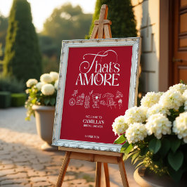 Poster That’s Amore Red hand drawn Bridal Shower