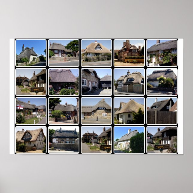 Poster Thatched homes in Selsey. (Frente)