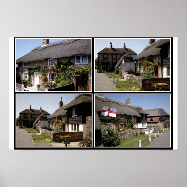 Poster Thatched homes in Selsey. (Frente)