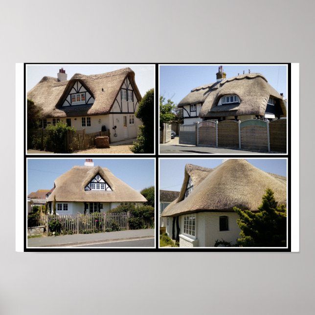 Poster Thatched homes in Selsey. (Frente)