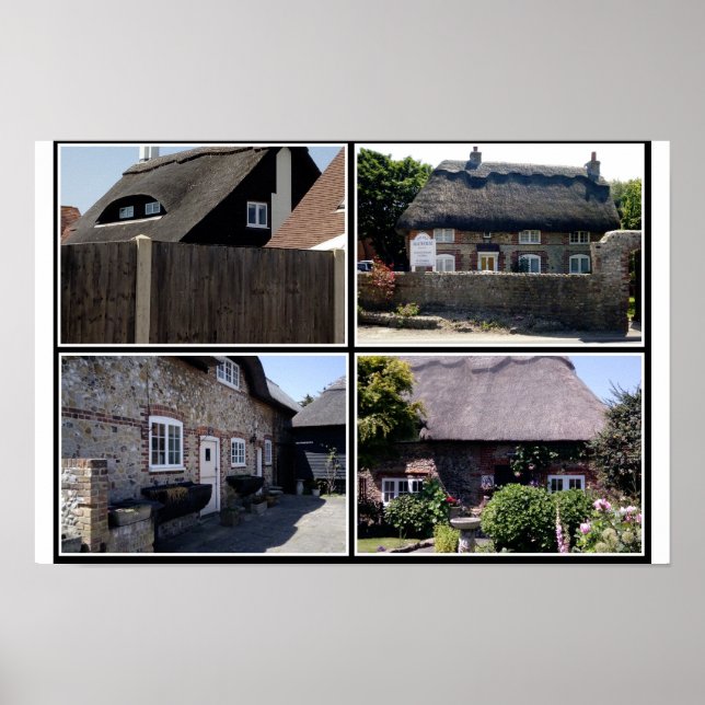Poster Thatched homes in Selsey. (Frente)