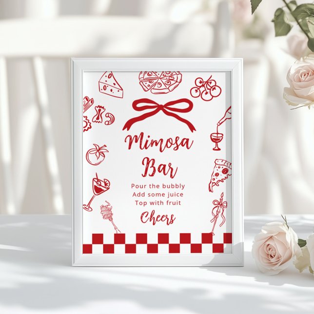 Poster That's Amore Mimosa bar Bubbly bar Italian theme (Criador carregado)