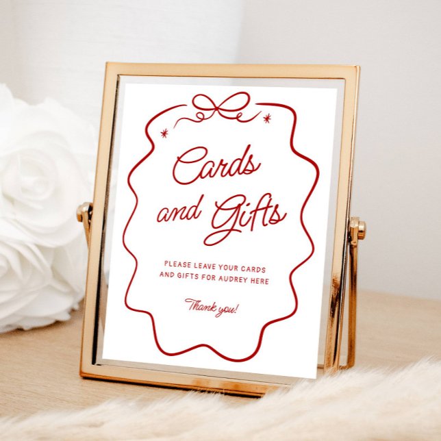 Poster That's Amore Red Doodle Cards and Gifts Display Po (Criador carregado)