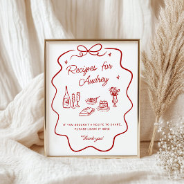 Poster That's Amore Red Doodle, Recipe Drop Off Sign