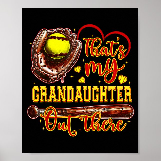 Poster That's My Granddaughter Out There Softball Grandma (Frente)