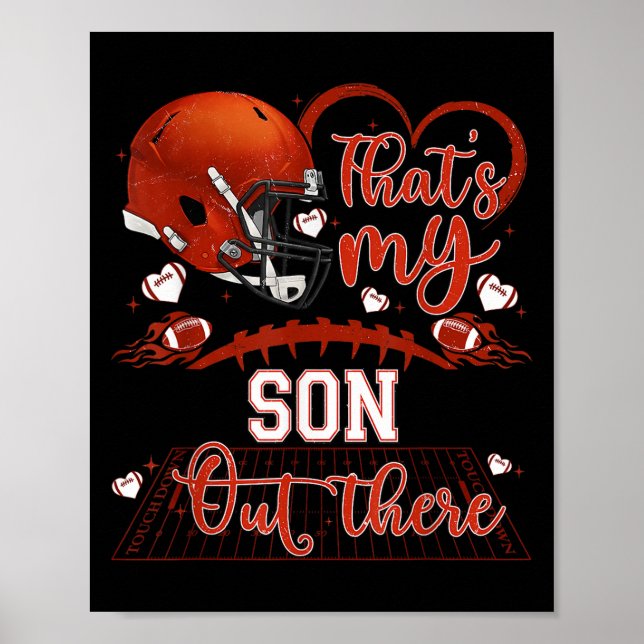 Poster That's My Son Out There Funny Football Mom Mama Da (Frente)
