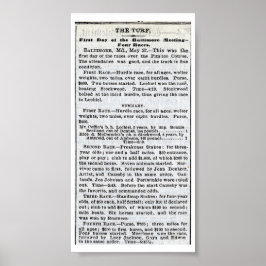 Poster The 1st Preakness -  New York Times May 28, 1873