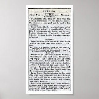Poster The 1st Preakness - New York Times May 28, 1873