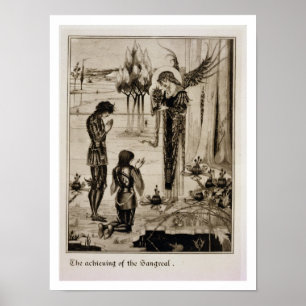 Poster The achieving of the Sangreal, from 'Le Morte d'Ar
