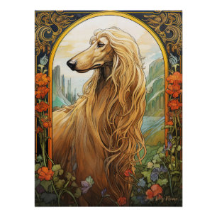 Pôster The Afghan Hound Dog 002 - Natalia Mucha
