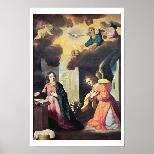 Pôster The Annunciation (oil on canvas) (Frente)