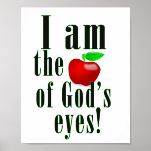 Pôster The apple of god's eyes with green typo strokes