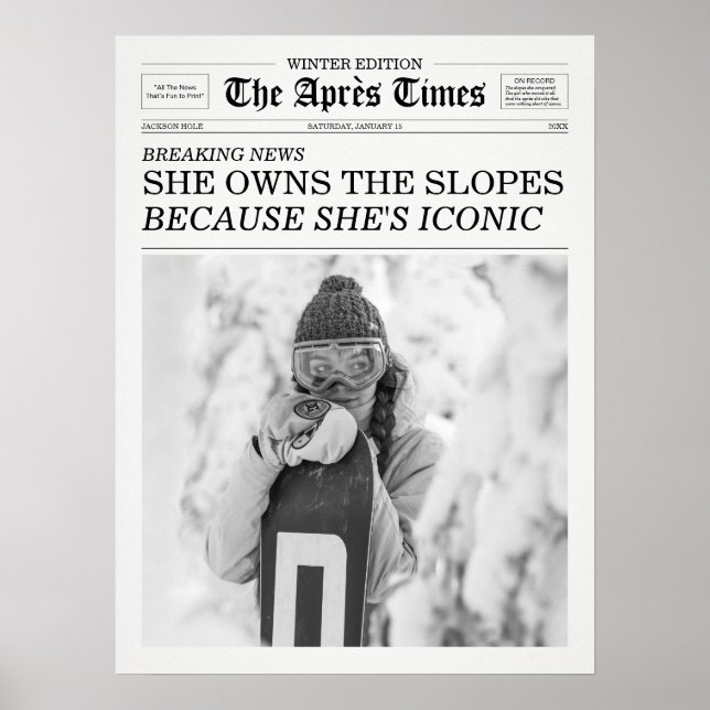 Poster The Apres Times Newspaper She Owns The Slopes (Frente)