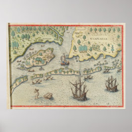 Poster The arrival of the Englishmen in Virginia