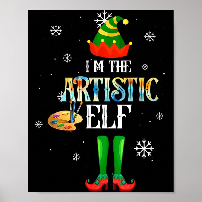 Poster The Artistic Elf Squad Elf Family Christmas Pajama (Frente)