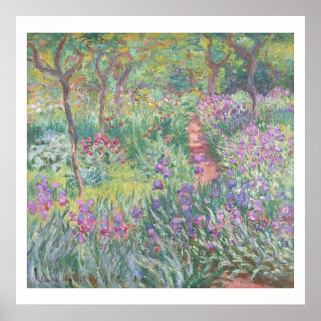 POSTER "THE ARTISTS GARDEN, GIVERNY" 1900 CLAUDE MONET (Frente)