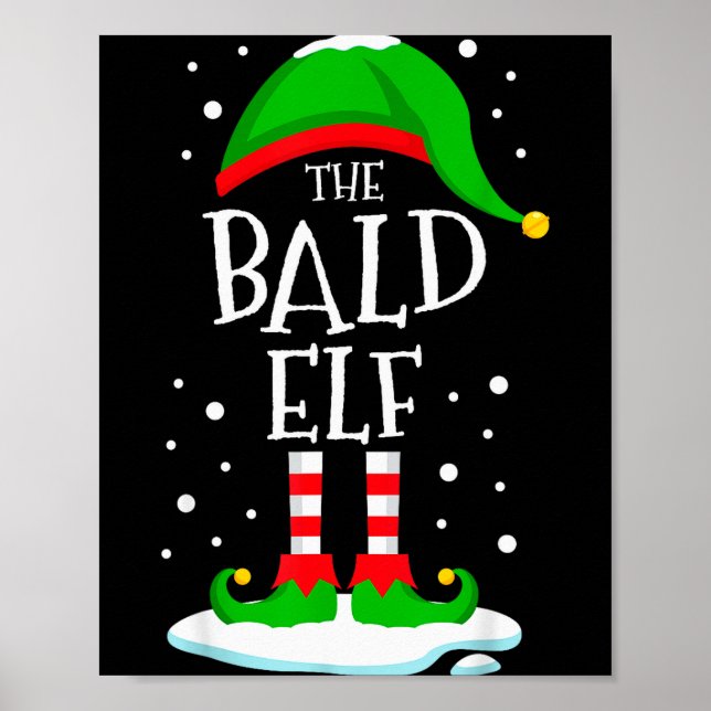Poster The Bald Elf Christmas Family Matching Xmas Group  (Frente)