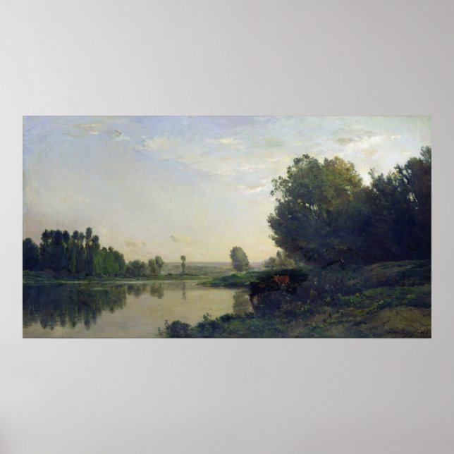 Pôster The Banks of the Oise, Manhã, 1866 (Frente)