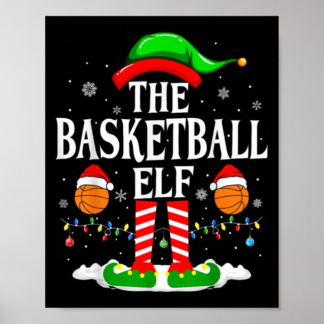 Poster The Basketball Elf Bball Xmas Basketball Christmas (Frente)