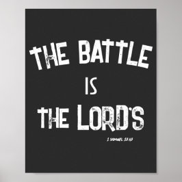 Poster The Battle is the Lord's KJV Bible Verse Quote