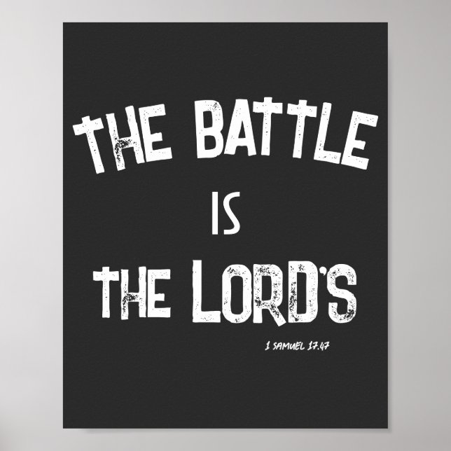 Poster The Battle is the Lord's KJV Bible Verse Quote  (Frente)