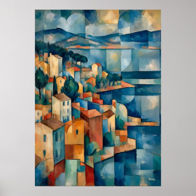 Poster The Bay of Marseille  Reinterpretation Masterpiece (Frente)