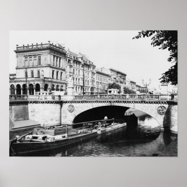 Poster The Belle-Alliance Bridge, Berlin, c.1910 (Frente)