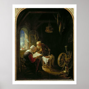 Pôster The Bible Lesson, or Anne and Tobias (oil on panel