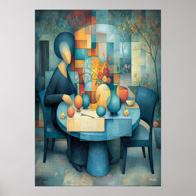 Poster The Blue Table Reinterpretation Masterpiece (Frente)