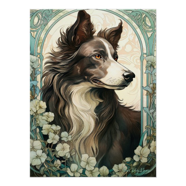 Pôster The Border Collie Dog 001 - Natalia Mucha (Frente)