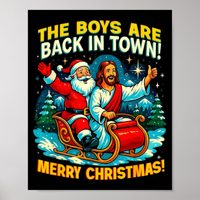 Poster The Boys Are Back In Town Merry Christmas Design  (Frente)
