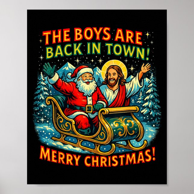 Poster The Boys Are Back In Town Merry Christmas Design  (Frente)