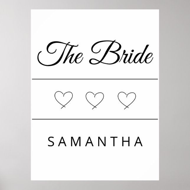 Poster The Bride Personalized Wedding Design (Frente)