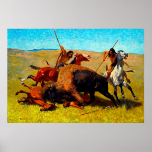 Poster The Buffalo Hunt Frederic Remington 1890