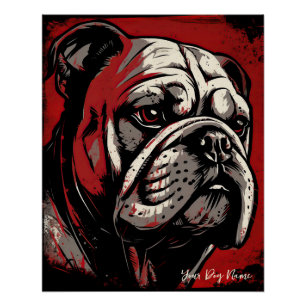 Pôster The Bulldog, Red and Black 001 - Ulises Dallaire