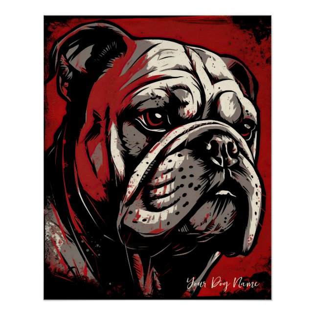Pôster The Bulldog, Red and Black 001 - Ulises Dallaire (Frente)